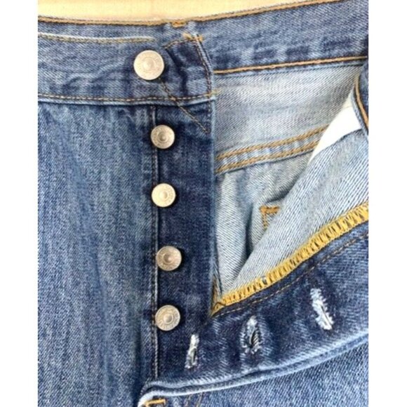 Levis 501XX Original Fit Button-Fly Jeans W34 L29 Blue Straight Leg Button Fly - Picture 4 of 12